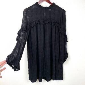 H&M Dress Sz 6 Babydoll Lace Gothic Whimsigoth Dark Feminine Romantic Ruffled